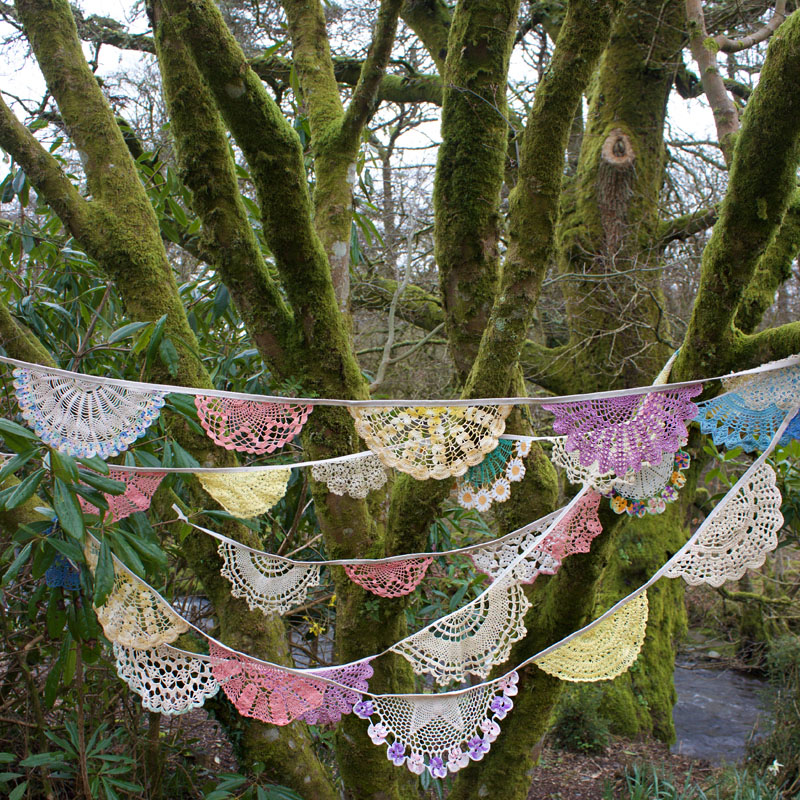 FOR SALE Doily Bunting - Colourful Boho 5m